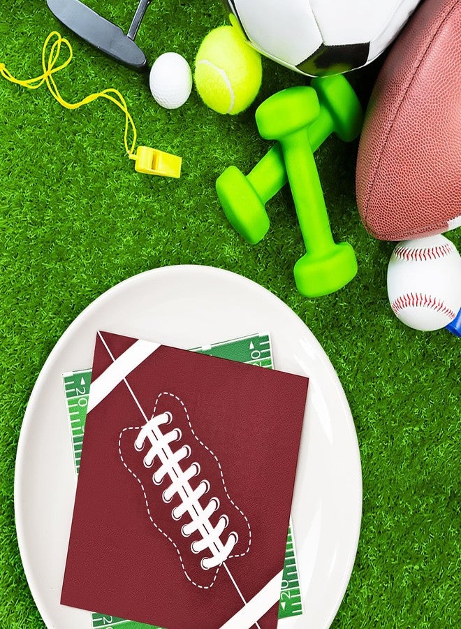 HEIPINIUYE 50 Pieces 3-Ply Football Paper Napkins Disposable Cocktail Luncheon Dinner Napkins for Football Party Birthday Baby Shower Beverage Napkins - Image 4